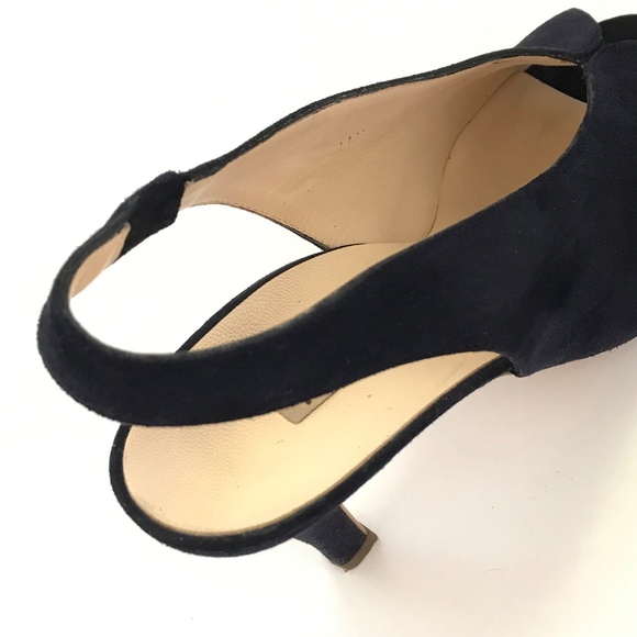 PAUL GREEN Avanti Blue Suede Heels Slingback Peep Toe Heeled Sandals Size 9 - Picture 4 of 16